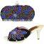 PU leather women shoes mix flower design hand bag shoes & bag set for girls