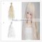 White Curly Wavy Hairpiece Hair Extension for Diy Doll Wig