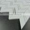 carrara gray and white honed 3d herringbone marble mosaics