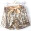 Kapu art & craft firm wholesale high quality children summer shiny silvery shorts baby girls sequin shorts