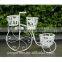 POWERLON Vintage Metal bicycle flower plant stand 3 tier pot wrought iron outdoor garden furniture