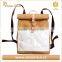 Washable Kraft Paper Backpack Brown And White Paper Laptop Backpack