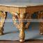 Champagne gold coffee table with marble top, French furniture