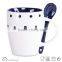 New design dot cheap ceramic mug with spoon