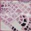Pink irregular hollow out cotton lace fabric, elegant cotton embroidered fabric