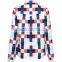 New ladies' fashion long sleeves allover print high quality and direct manufacture ladies basic blouse