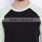 Men Black Sea Green Round Neck Train T-Shirt Self-Design Waist Length Long Raglan Sleeves Outfit Custom Cotton Polyester
