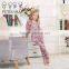 Europe Size Crimson Lake Flowers Slim Fit Pyjamas Mother Daughter Dress Clothes