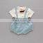 Wholesale Baby Boy Clothing Two Pieces Suits Polo Top With Suspender Diaper Shorts