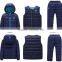 custom made new design casual children kids 3 pcs winter clothing sets(jacket+vest+pants)