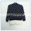 Wholesale 100% cotton girls dot t shirt Navy background white dot t shirt Children casual wear