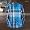 New design round bottom check pattern fancy casual man shirt for customising