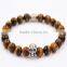 Agate Bead Bracelet with Skull Heads Accessories Bead Bracelet Jewelry