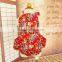 Cheap wholesale red floral kids romper printed newborn baby outfit2016
