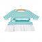 Children Cotton Stripe Printed Baby Ruffle Tops