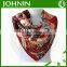 Latest comfortable digital print colorful JOHNIN brand square silk satin scarves