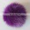Purple color hand made fox fur ball/bobble fur accessory fashion