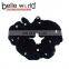 Hot sale black lint ponytail holder fabric hair ring with rhinestone wholesale