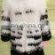 new arrrival black and white parka real fox fur long coat for women garment