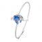 2018 New Design Silver / Rose Gold / Gold Copper Blue Enamel unicorn bracelet bangle