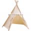 Wood Pole Teepee Indian Toy Canvas Tipi Kid Tent