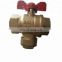 3 way copper ball valve with long lever handle
