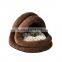 Wholesale Customized luxury faux suede fabric and pv fleece cat cave bed