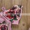 Bright Color Blooming Rose Pattern Romper Matching Long Sock Soft Baby Girls Romper