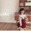 6533/Beige hot selling spring fashion cherry girls shirt sweet turn down collar shirt