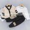 Children's clothing boys 2020 autumn new boys foreign style cardigan suit baby three-piece cotton set