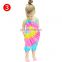 Tie-dye Printed Infant Baby Romper Summer Boys Girls Sleeveless Halter Backless 6 Color Pocket Sling Jumpsuit Playsuit 1-6Y