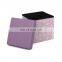 RTS factory wholesale modern home furniture  PVC Leather foldable storage ottoman for clothes