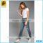 New design ripped blue boyfriend jeans trousers