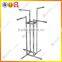 White 2 tiers and 4-hooks bag display rack