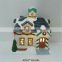 custom miniature christmas xmas porcelain ceramic led light model village house figurines decoration