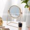 Makeup Mirror Beauty Dressing Round Table Cosmetic Glass Standing Decorative Furniture Make up Makeup Vanity Mirror Rose Gold