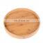 Wholesale Wooden Tableware Hotel Restaurant Tray Decoration Round Tray Walnut Real Wood Serving Tray With Handles