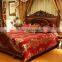 Romantic princess style girls double solid wood bed bedroom furniture