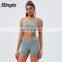 Sport exercise gym wear yoga clothes activewear sets for women sports bra and biker shorts sets womens workout yoga shorts sets