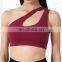 Hot Sale One Shoulder Strap Hollow Out Yoga Bra Sexy Women Gym Fitness Wear Bra Top Sports Outfit Training Clothing