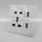 Dual USB Port Electric Wall Charger Dock Station Socket Power Outlet Panel Plate