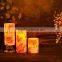 Rechargeable beautiful Peony flowers real wax flameless LED candle