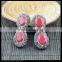 LFD-0058P ~ Wholesale Crystal Rhinestone Paved Red Malay jade Gemstone Charms Pendants Jewelry Finding