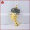 Egyptian queen head, antique gold color stainless steel pendant, metal charms in silver color with pave diamond