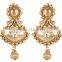 Indian Gold Tone Polish Party Wear Necklace With Earrings Set For Women