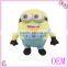 High quality custom plush yellow minion toy with glasses
