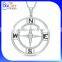 Custom 925 Sterling Silver Nautical Compass Pendant Necklace Pendant