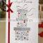 2016 Attractive and durable with red ribbon line different style of Chirstmas card