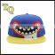 6 panel custom made puff embroidery snapback caps with plastic closure
