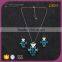 bule crystal stone necklace jewelry set with hanging earring top design for women from mid-night city collection series